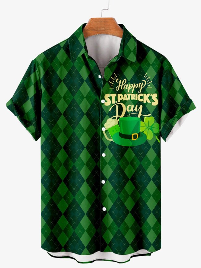 Men's St. Patrick's Day Creative Design Short Sleeve Shirt