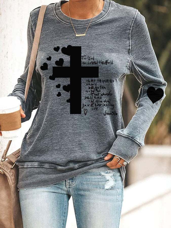 For God So Loved The World Print Sweatshirt