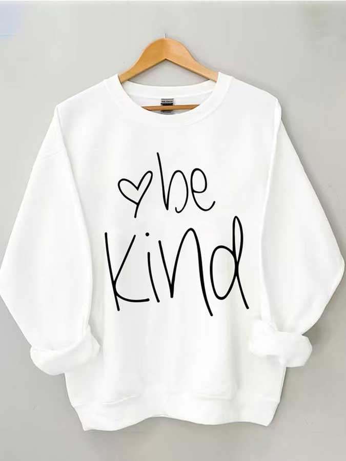 Women's Be Kind Round Neck Long Sleeve Sweatshirt