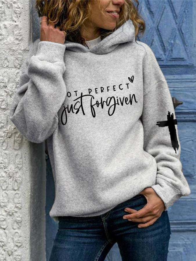 Women's Not Perfect Just Forgiven inspiration Casual Hoodie