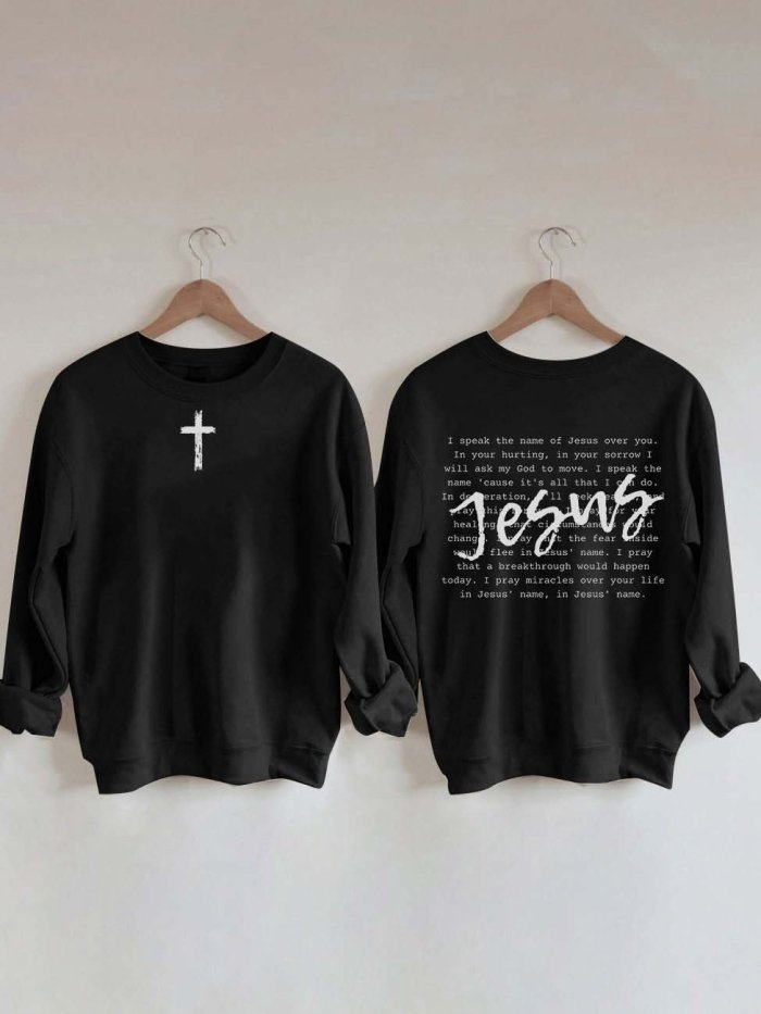 Women's JESUS Casual Print Sweatshirt