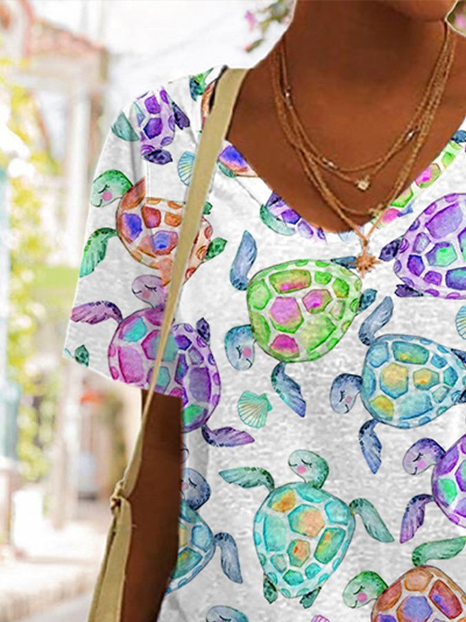 Sea Turtle Print T-shirt