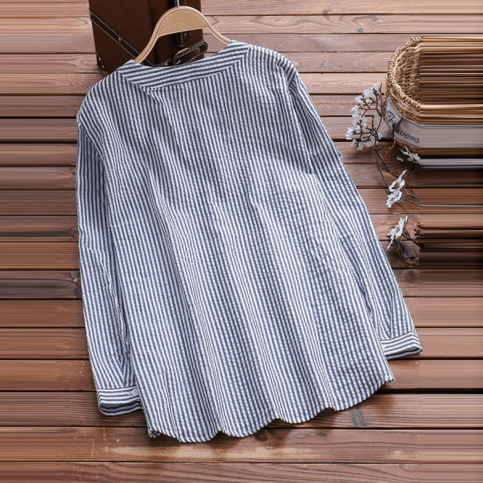 Women's Striped Pocket Casual Top