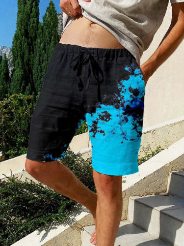 Men's Watercolor Art Leisure Beach Shorts