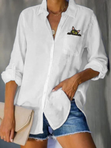 Women's Cat Print Shirt