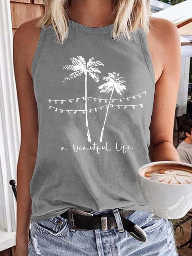 Women's A Beautiful Life Palm Trees Vest