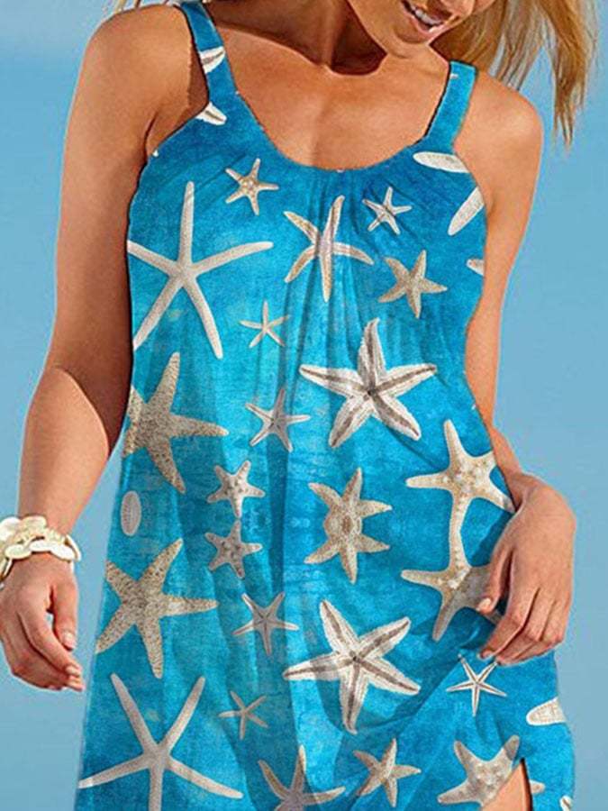 Starfish Print Slip Dress