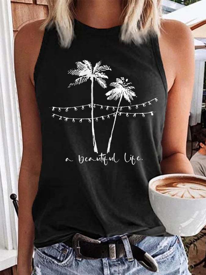 Women's A Beautiful Life Palm Trees Vest