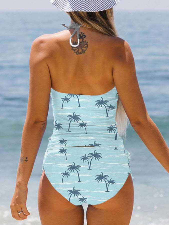 Vacation Coconut Tree Print Swimsuit