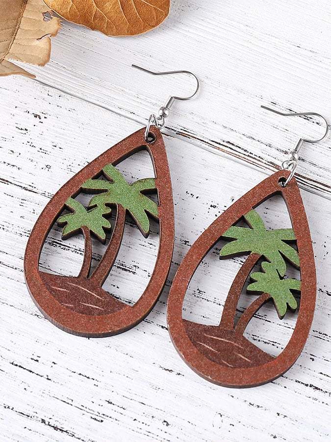 Women's Beach Coconut Tree Drop Earrings