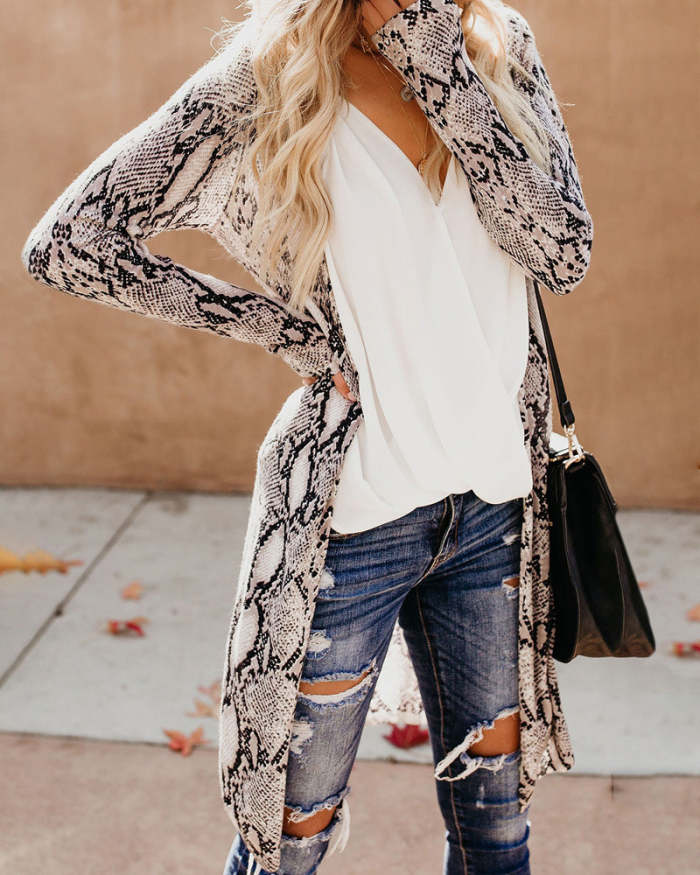 Long Sleeve Open Front Knit Cardigan Sweater with Pockets