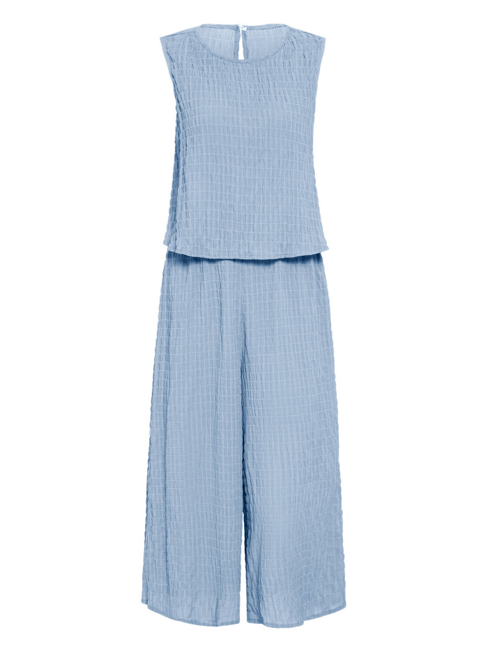 Solid Color Casual Loose Sleeveless Women's Jumpsuit