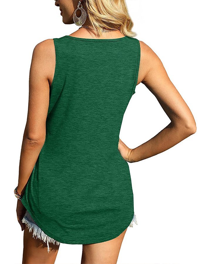 Women's Square Neck Casual Sleeveless Top