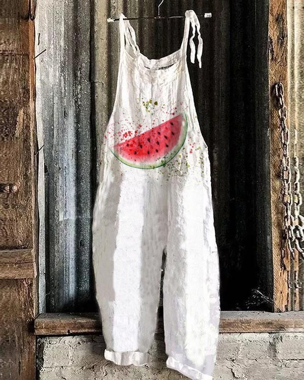 Cute Watermelon Loose Casual Jumpsuit