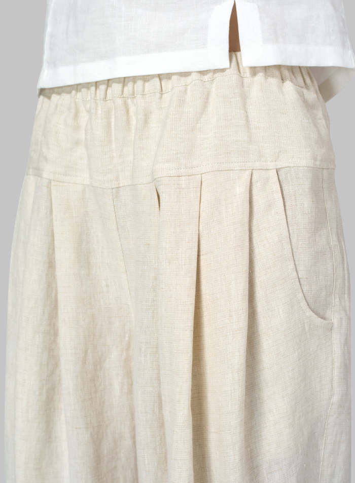 Womens Linen Crinkle Effect Harem Pants