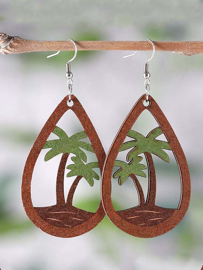 Women's Beach Coconut Tree Drop Earrings