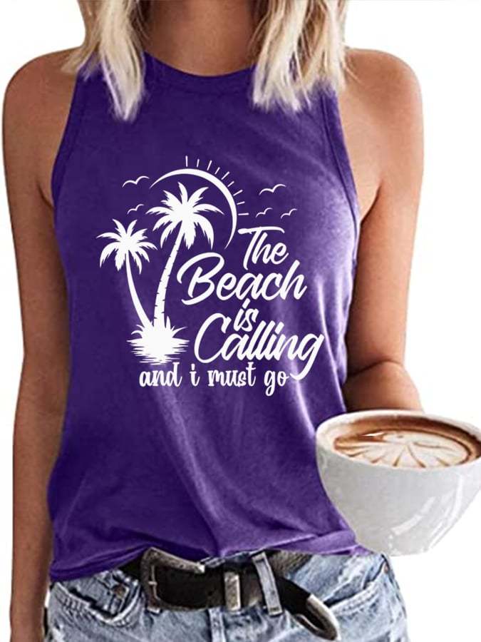 The Beach Is Calling And I Must Go Crew Neck Casual Vest