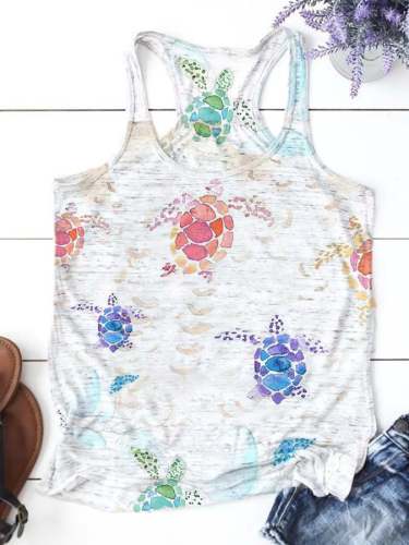 Ocean Crew Neck Print Camisole