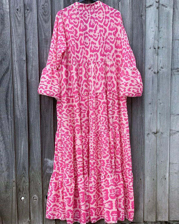 Pink Chic Leopard Print Dress