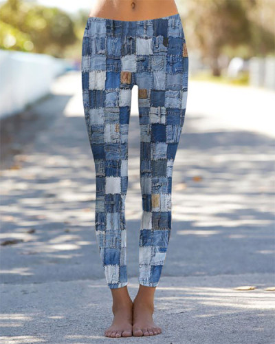 Blue Check Leggings