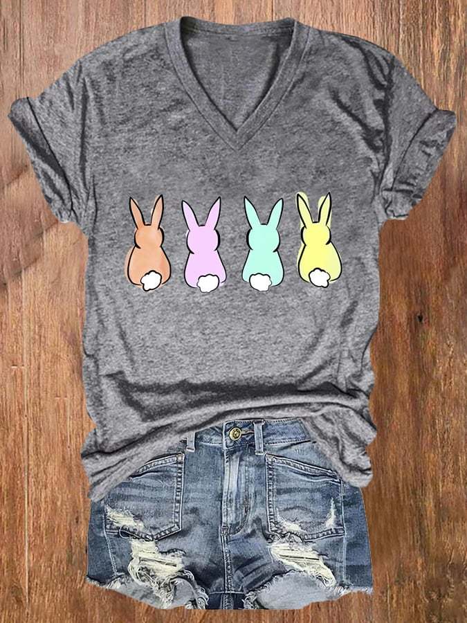 Women's Cute Bunny Print Print Casual T-Shirt