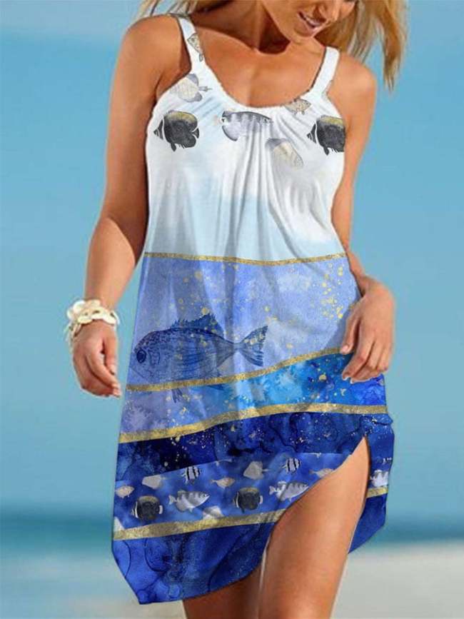Printed Resort Slip Dress