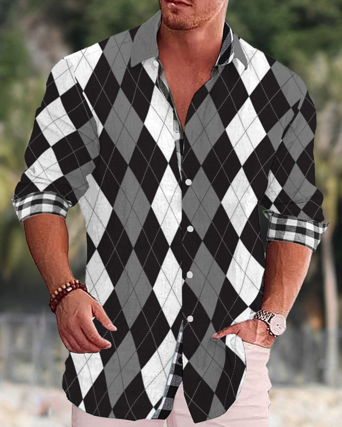 Men's cotton&linen long-sleeved fashion casual shirt  d230