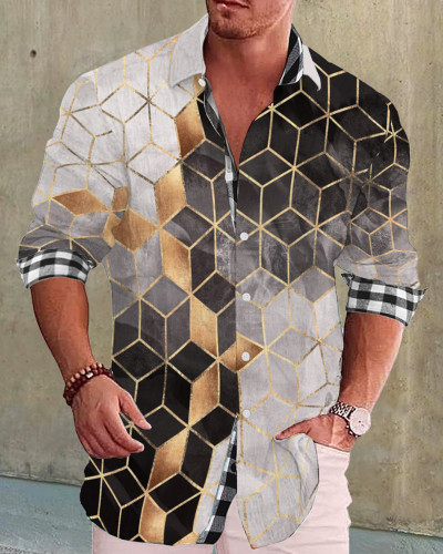 Men's cotton&linen long-sleeved fashion casual shirt ab77