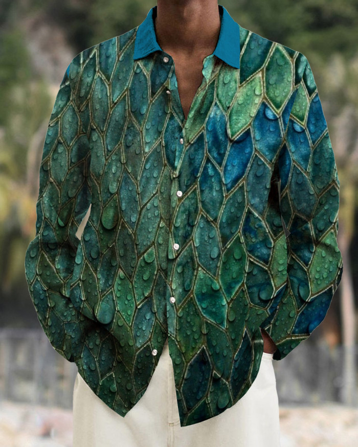 Men's cotton&linen long-sleeved fashion casual shirt a505