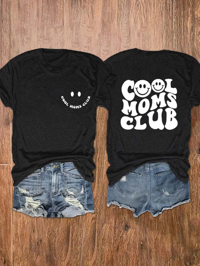 Women's Mother's Day COOL MOMS CLUB double-sided print t-shirt