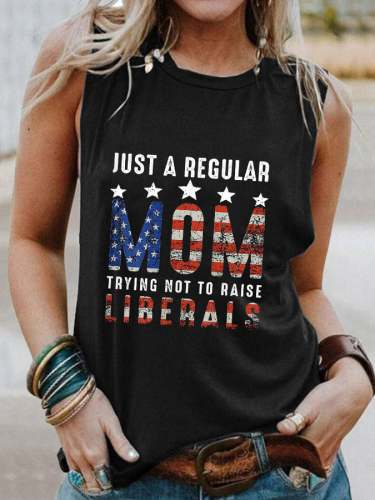 Women's Just A Regular Mom Print Casual Vest