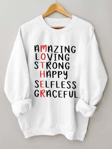 Women's Mother Amazing Loving Strong Graphic Casual Sweatshirt