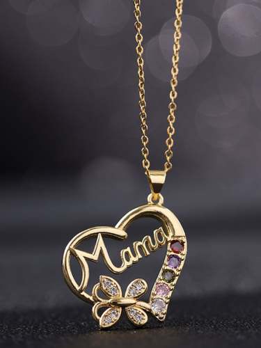 Mother's Day Mama Letter Heart Fashion Necklace