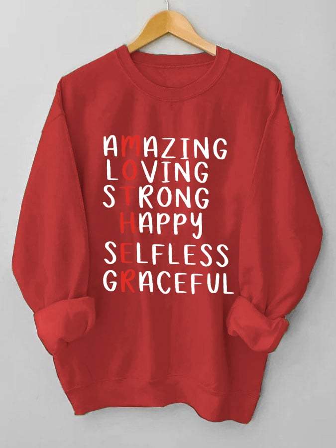 Women's Mother Amazing Loving Strong Graphic Casual Sweatshirt