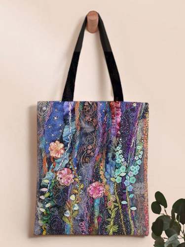 Floral-Print Canvas Shoulder Bag