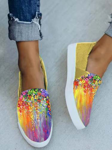 Women's Floral Print Casual Sneakers