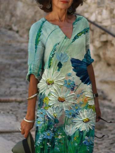 Trendy Floral Print Dress