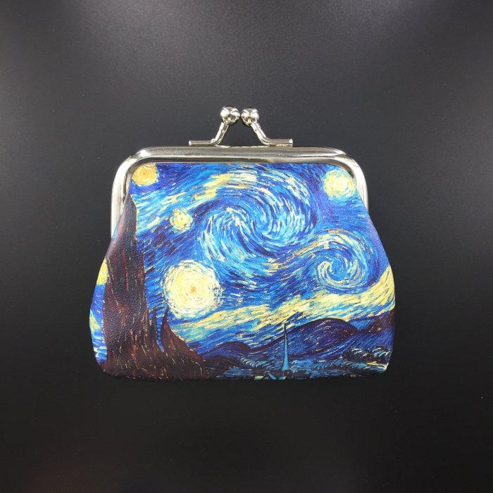 Women's Art Oil Painting Creative Key Bag Buckle Coin Purse