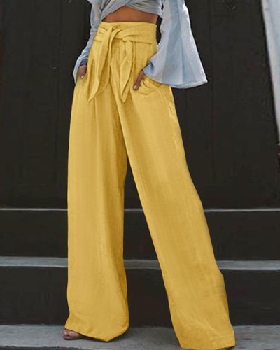 Casual Cotton and Linen Loose Oversized Wide-leg Pants