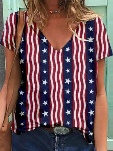 Flag Print Short Sleeve T-Shirt