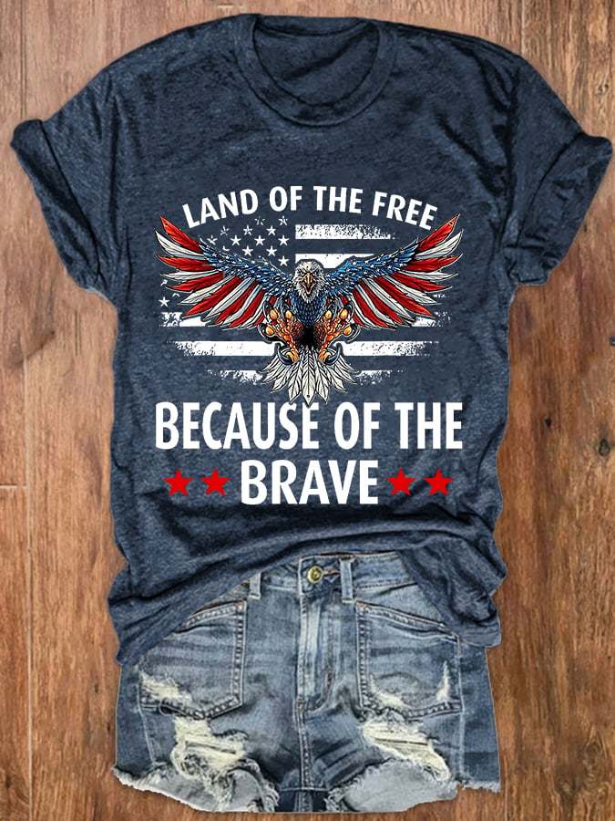 Women's Home Of The Free Because Of The Brave T-Shirt
