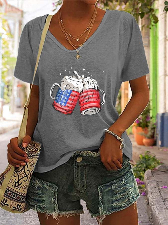 Women'S Flag Print Casual T-Shirt