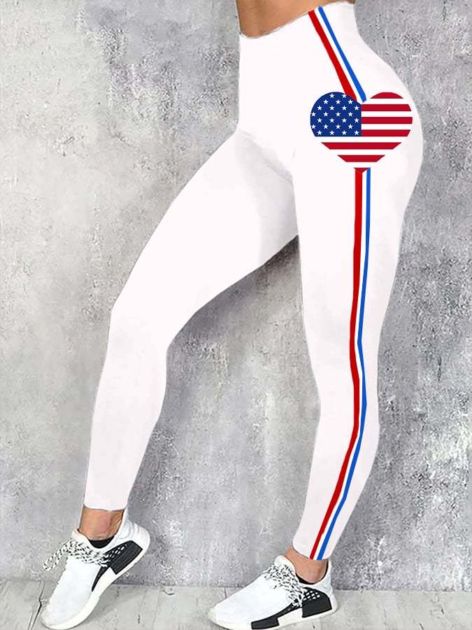 Women'S Flag Stripe Print Leggings