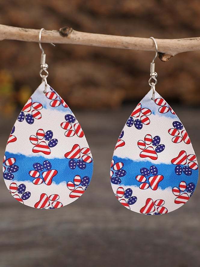 Women's Independence Day Water Drop Earrings