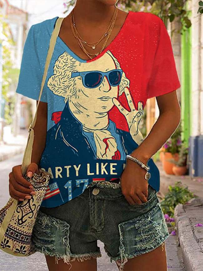 Women's party like it's 1776 Washington Independence Day T-Shirt