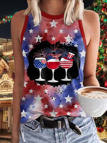 Women'S Star Wine Glass Tank Top