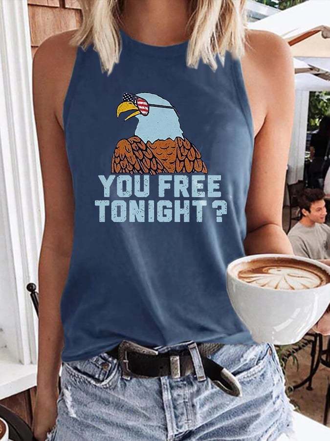 Retro You Free Tonight? Print Tank Top