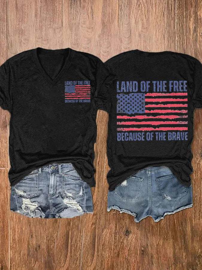 Land of the Free Because of the Brave Casual T-Shirt