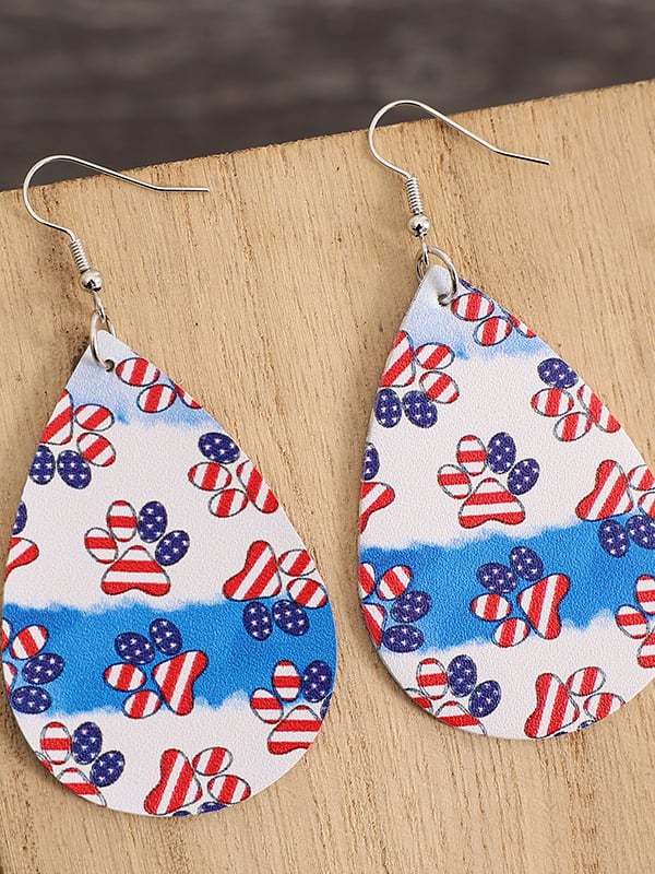 Women's Independence Day Water Drop Earrings
