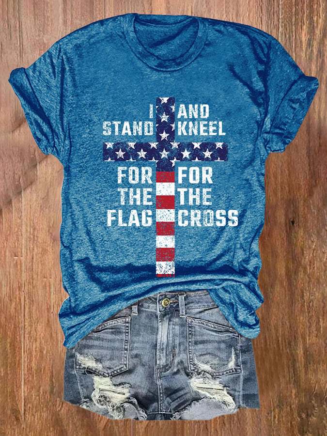 I Stand For The Flag Print Casual T-Shirt